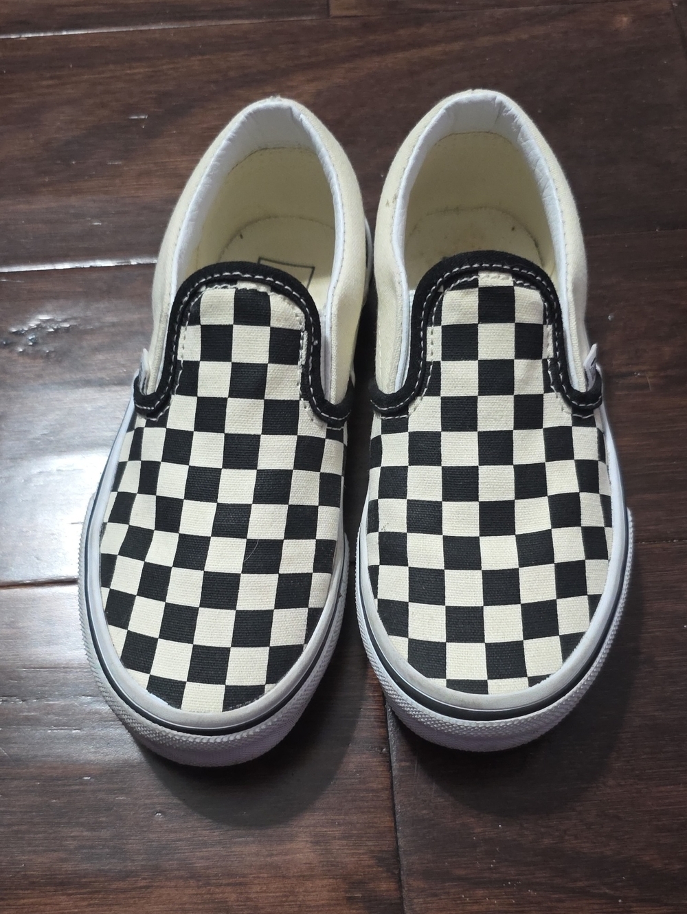 Vans Kids Black & White Checkerboard Slip-On Sneakers